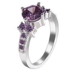 **GRACEN* Silver x Purple Zircon Ring Size 8